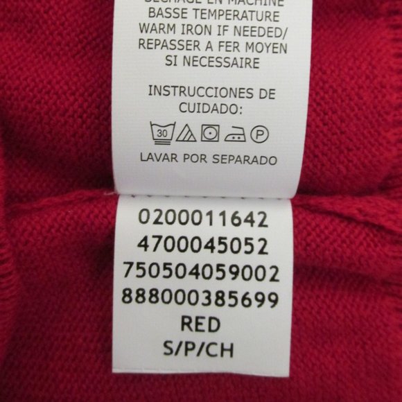 CHAPS MEN'S SIZE S SWEATER VEST RED W/ NAVY LOGO V NECK CHRISTMAS HOLIDAY NWT - Picture 10 of 10